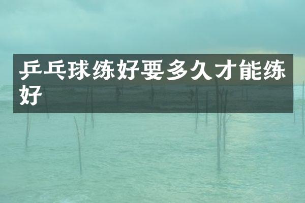 乒乓球练好要多久才能练好