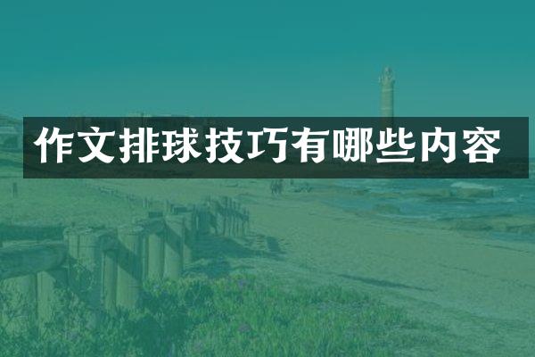 作文排球技巧有哪些内容