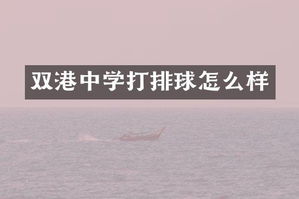 双港中学打排球怎么样