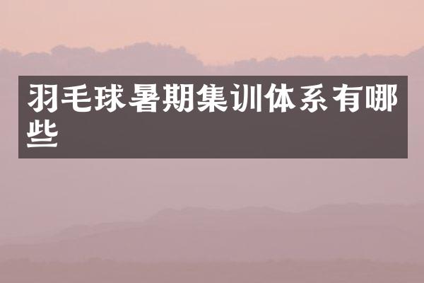 羽毛球暑期集训体系有哪些