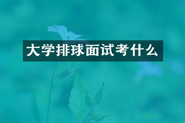 大学排球面试考什么