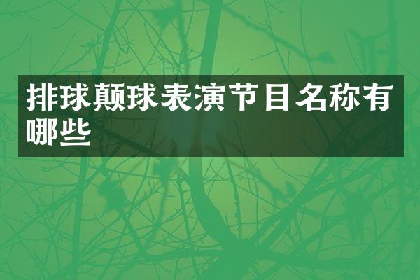排球颠球表演节目名称有哪些