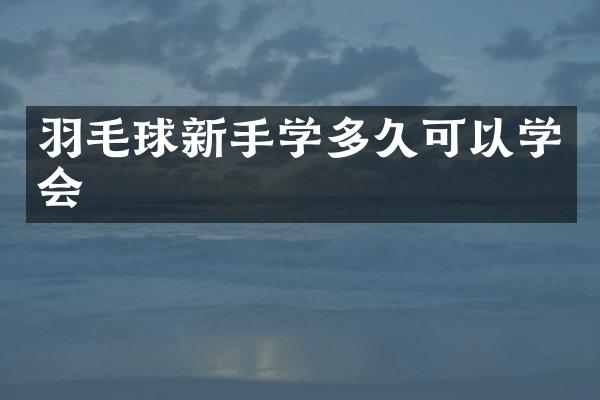 羽毛球新手学多久可以学会