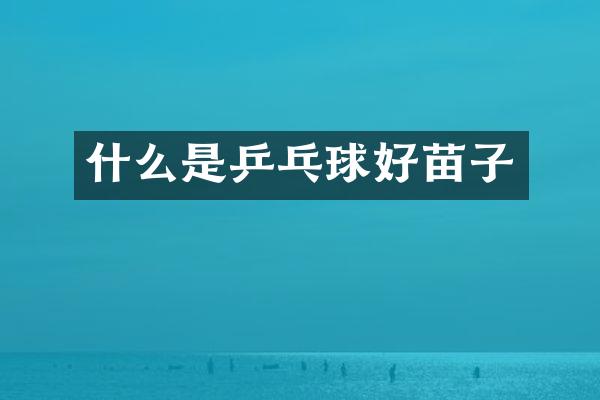 什么是乒乓球好苗子