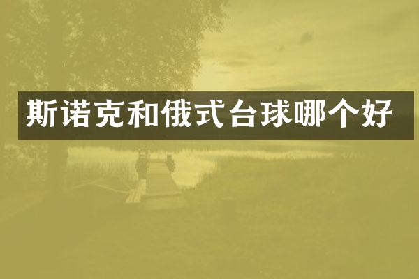 斯诺克和俄式台球哪个好