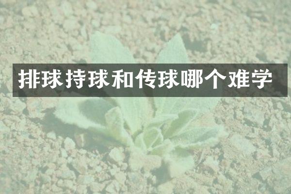 排球持球和传球哪个难学