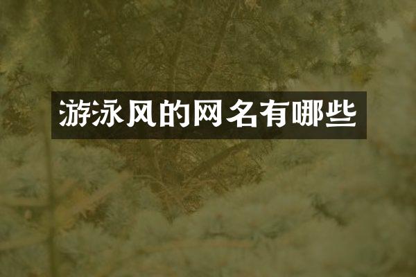 游泳风的网名有哪些