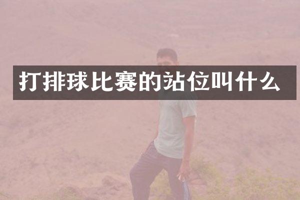 打排球比赛的站位叫什么