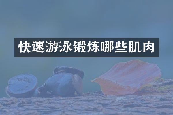 快速游泳锻炼哪些肌肉