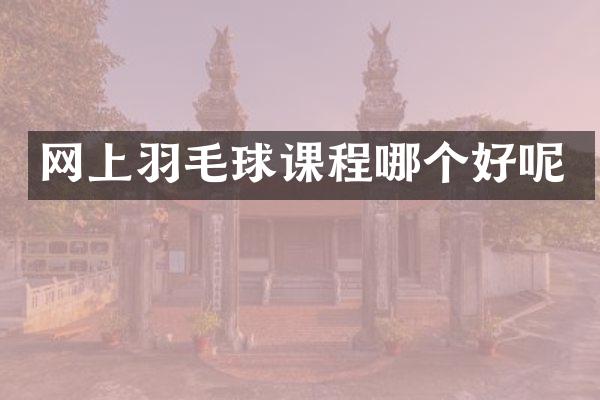 网上羽毛球课程哪个好呢