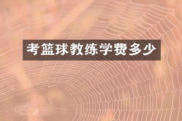考篮球教练学费多少
