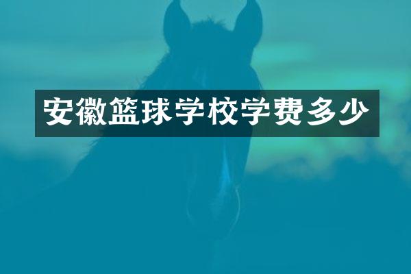 安徽篮球学校学费多少