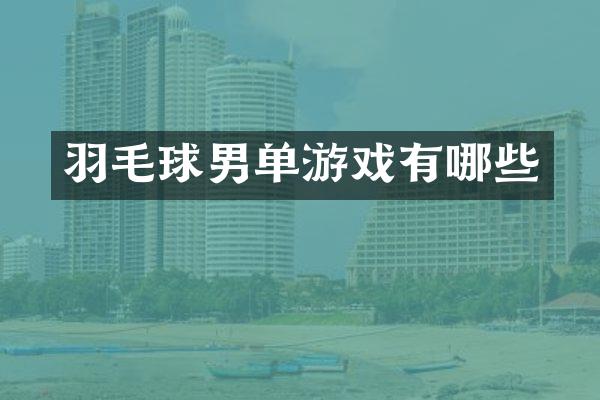羽毛球男单游戏有哪些