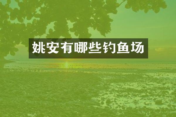 姚安有哪些钓鱼场