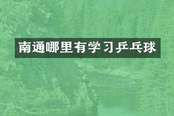 南通哪里有学习乒乓球