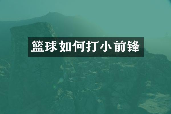 篮球如何打小前锋