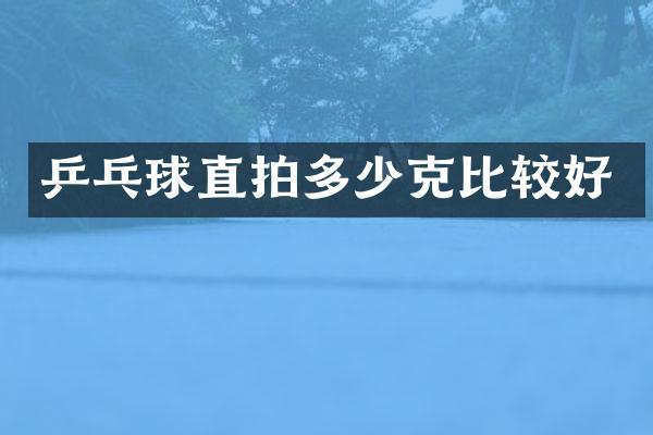乒乓球直拍多少克比较好