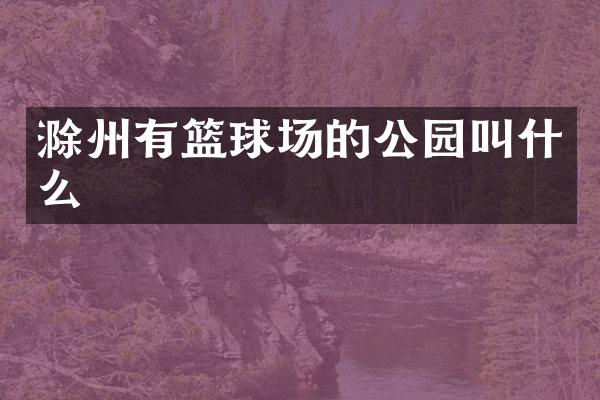 滁州有篮球场的公园叫什么