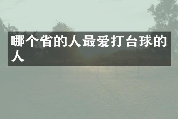 哪个省的人最爱打台球的人