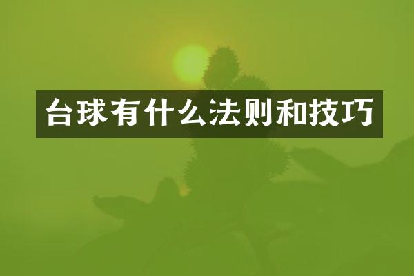 台球有什么法则和技巧