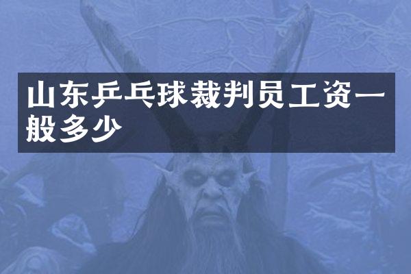 山东乒乓球裁判员工资一般多少