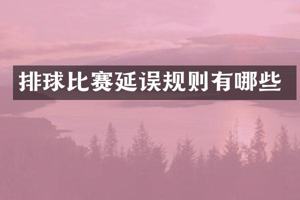 排球比赛延误规则有哪些
