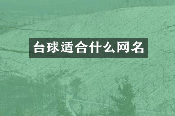 台球适合什么网名
