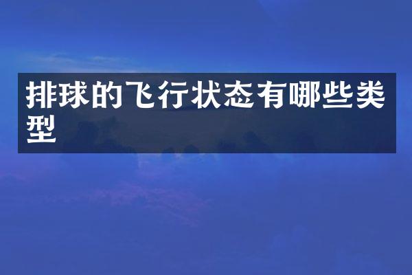 排球的飞行状态有哪些类型