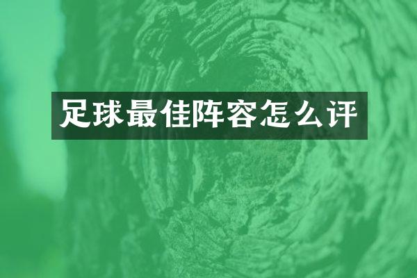 足球最佳阵容怎么评