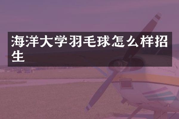 海洋大学羽毛球怎么样招生