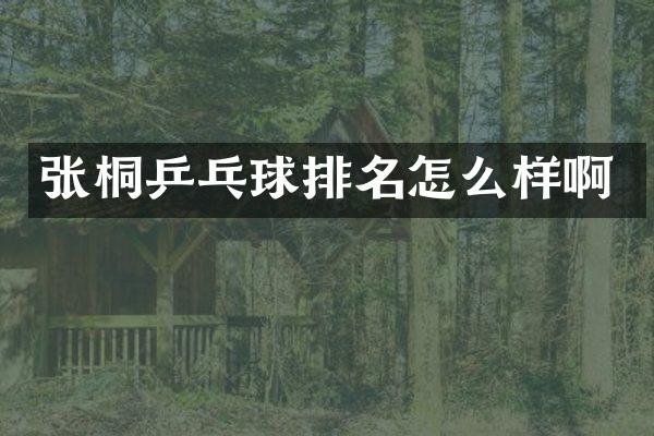 张桐乒乓球排名怎么样啊