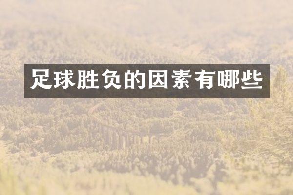 足球胜负的因素有哪些