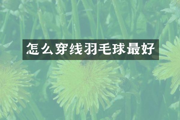 怎么穿线羽毛球最好