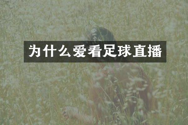 为什么爱看足球直播