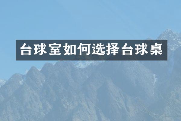台球室如何选择台球桌