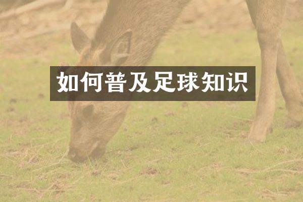 如何普及足球知识