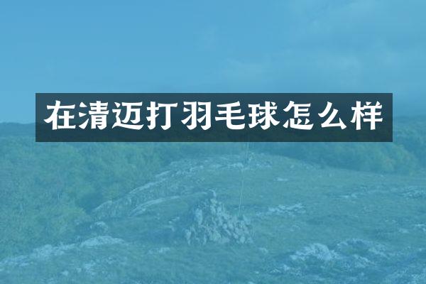 在清迈打羽毛球怎么样