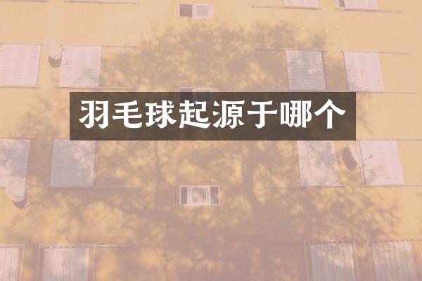 羽毛球起源于哪个