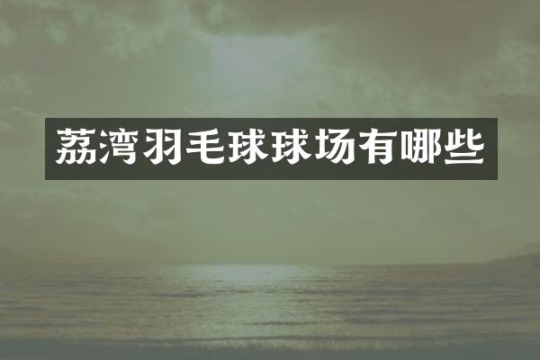 荔湾羽毛球球场有哪些