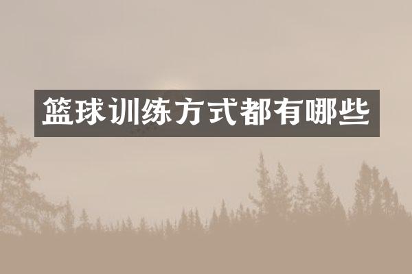 篮球训练方式都有哪些