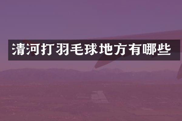 清河打羽毛球地方有哪些