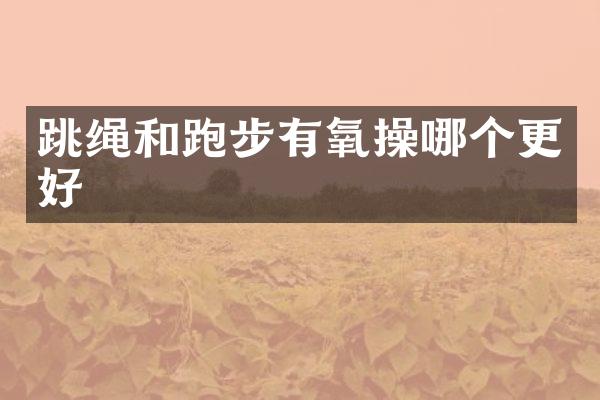 跳绳和跑步有氧操哪个更好