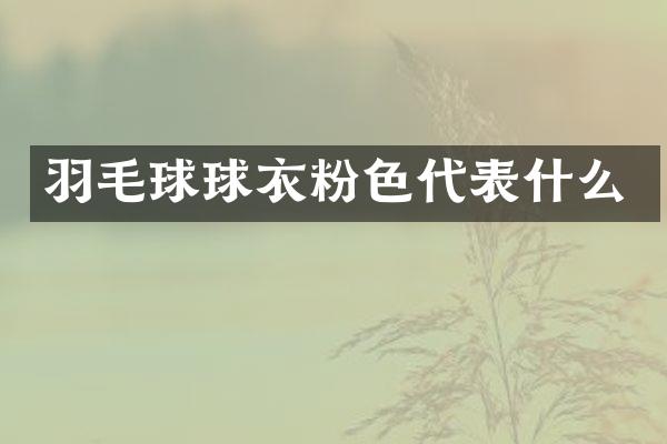 羽毛球球衣粉色代表什么