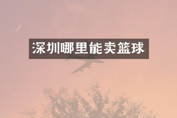 深圳哪里能卖篮球