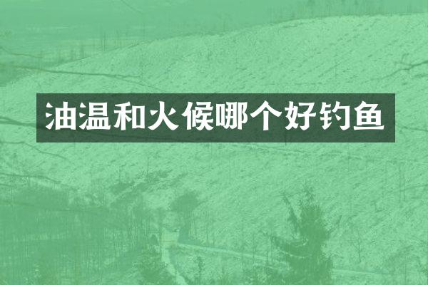 油温和火候哪个好钓鱼
