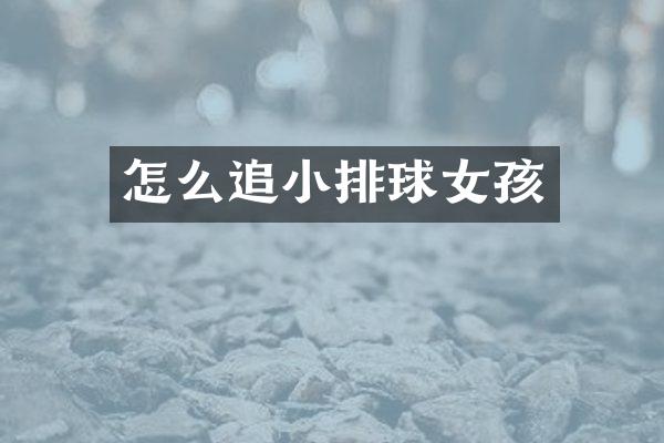 怎么追小排球女孩