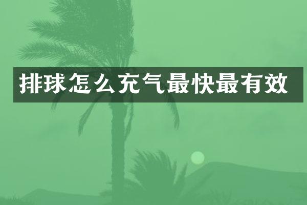 排球怎么充气最快最有效