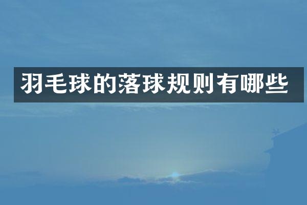 羽毛球的落球规则有哪些
