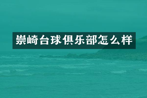崇崎台球俱乐部怎么样