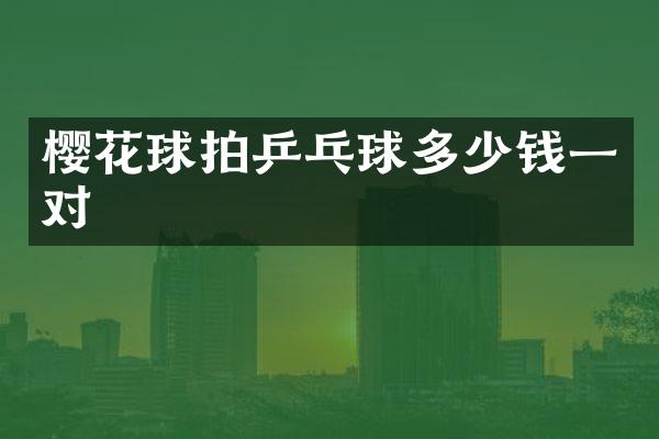 樱花球拍乒乓球多少钱一对